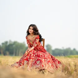 Stunning Red Bridal Lehenga (Hand Zardozi & Hand Embroidery) - Image 2