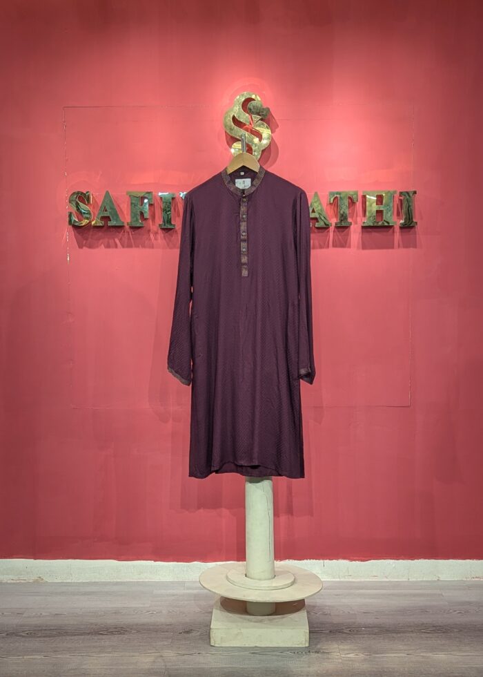 Safin Athi Burgundy Cotton Kurta – Classic Men's Ethnic Wear